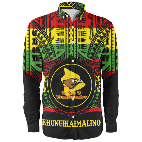 Hawaii Long Sleeve Shirt Ke Kula o Ehunuikaimalino Reggae Color Polynesian