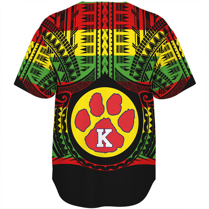 Hawaii Baseball Shirt Keaau High School Reggae Color Polynesian
