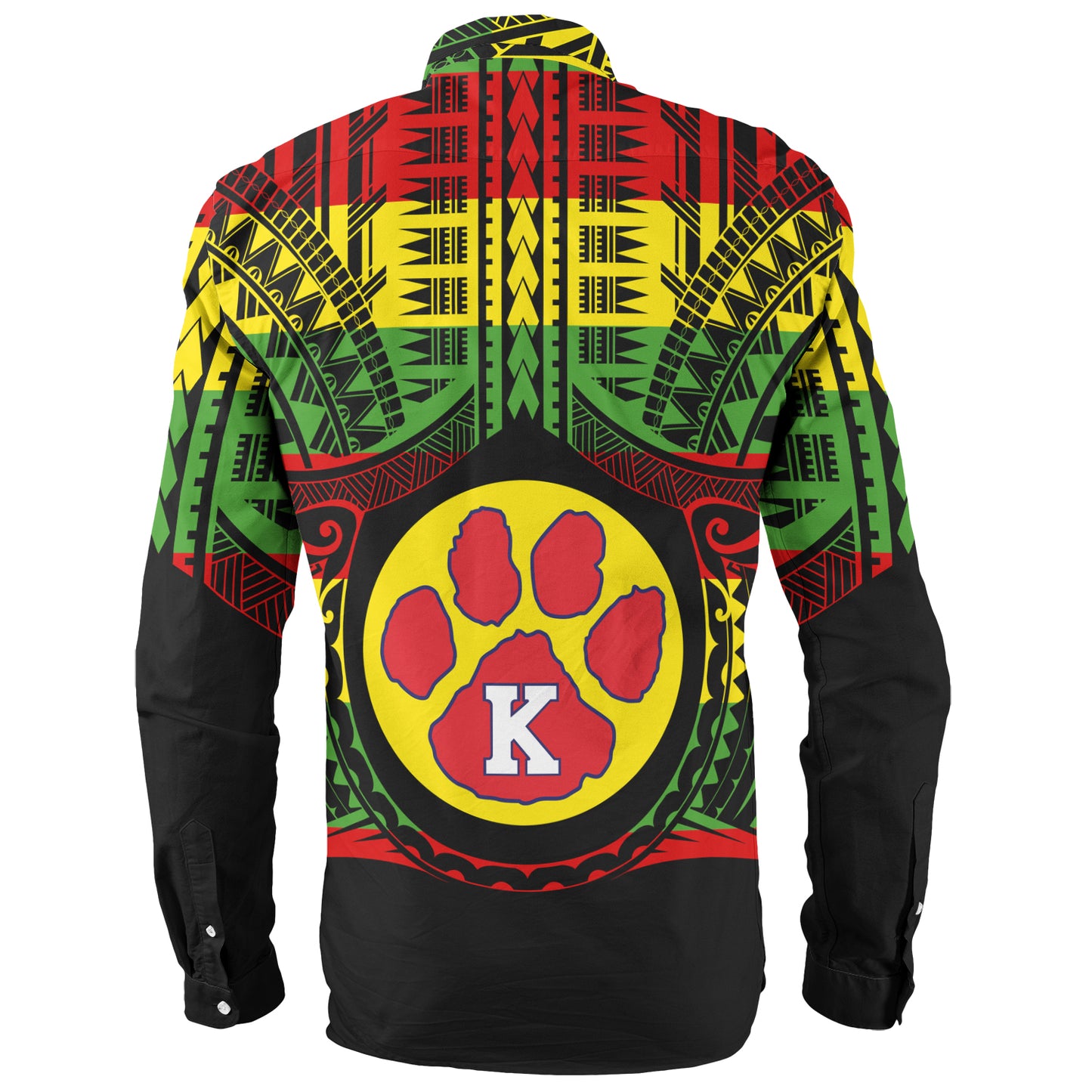 Hawaii Long Sleeve Shirt Keaau High School Reggae Color Polynesian