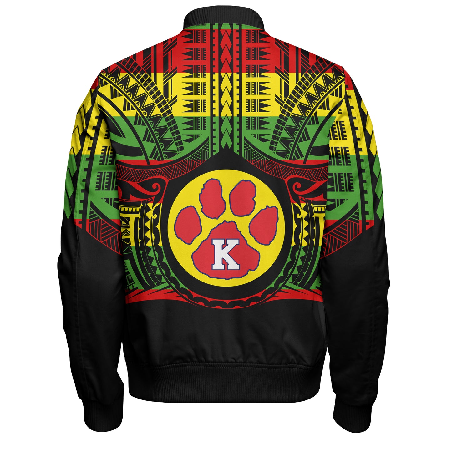 Hawaii Bomber Jacket KeaÊ»au High School Reggae Color Polynesian