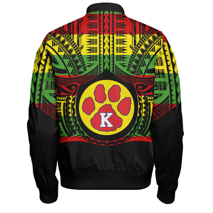 Hawaii Bomber Jacket KeaÊ»au High School Reggae Color Polynesian