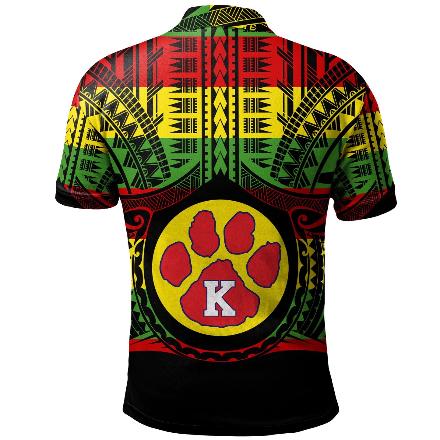 Hawaii Polo Shirt Keaau High School Reggae Color Polynesian