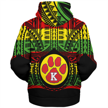 Hawaii Sherpa Hoodie Keaau High School Reggae Color Polynesian