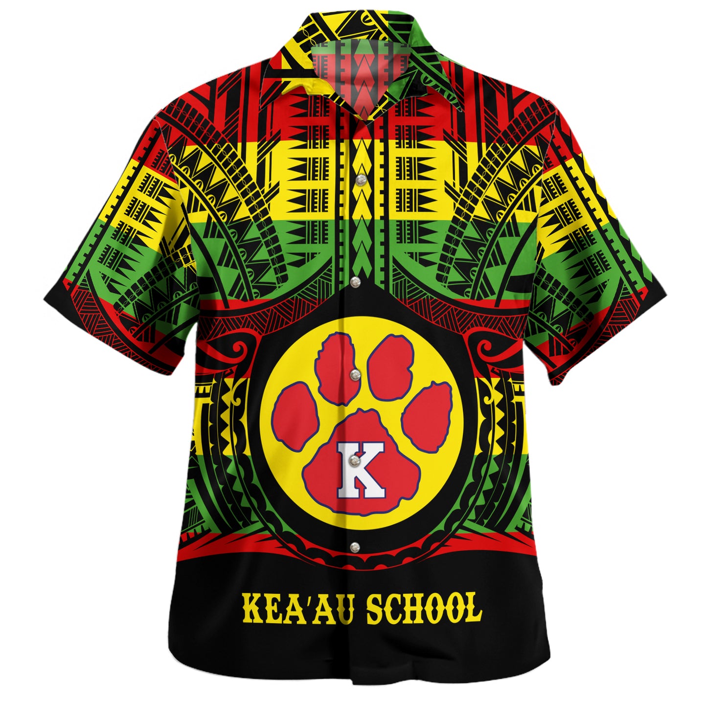 Hawaii Hawaiian Shirt Keaau High School Reggae Color Polynesian