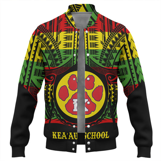 Hawaii Baseball Jacket KeaÊ»au High School Reggae Color Polynesian