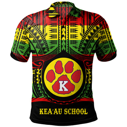 Hawaii Polo Shirt Keaau High School Reggae Color Polynesian