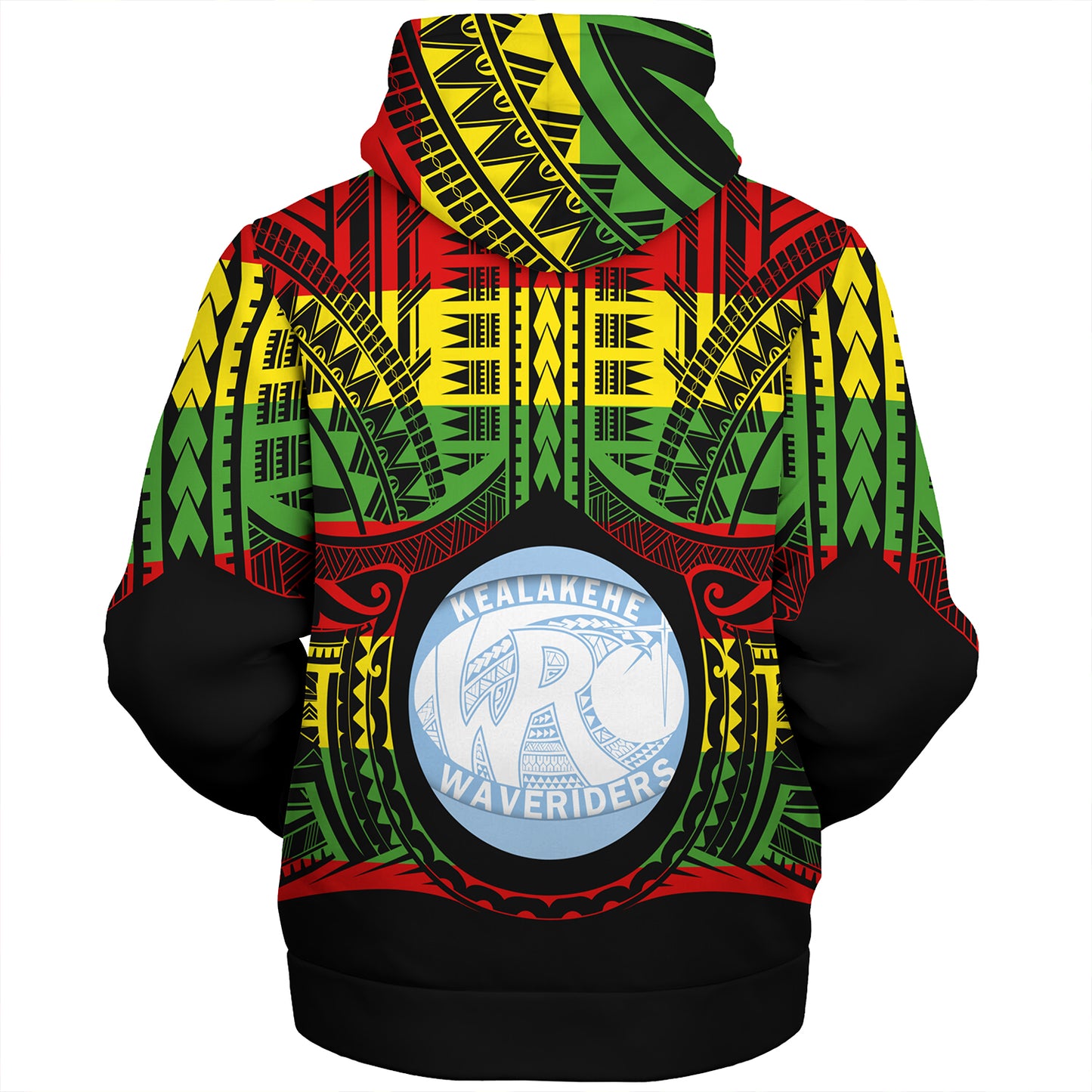 Hawaii Sherpa Hoodie Kealakehe High School Reggae Color Polynesian
