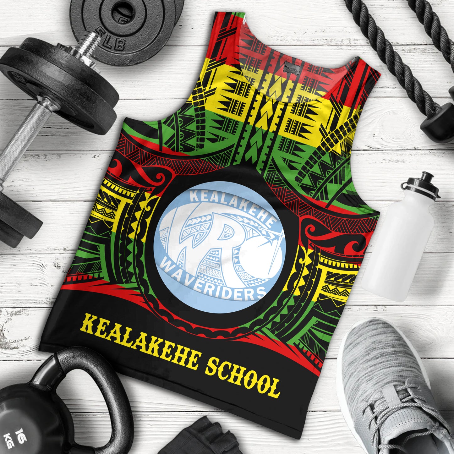 Hawaii Tank Top Kealakehe High School Reggae Color Polynesian