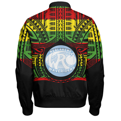 Hawaii Bomber Jacket Kealakehe High School Reggae Color Polynesian