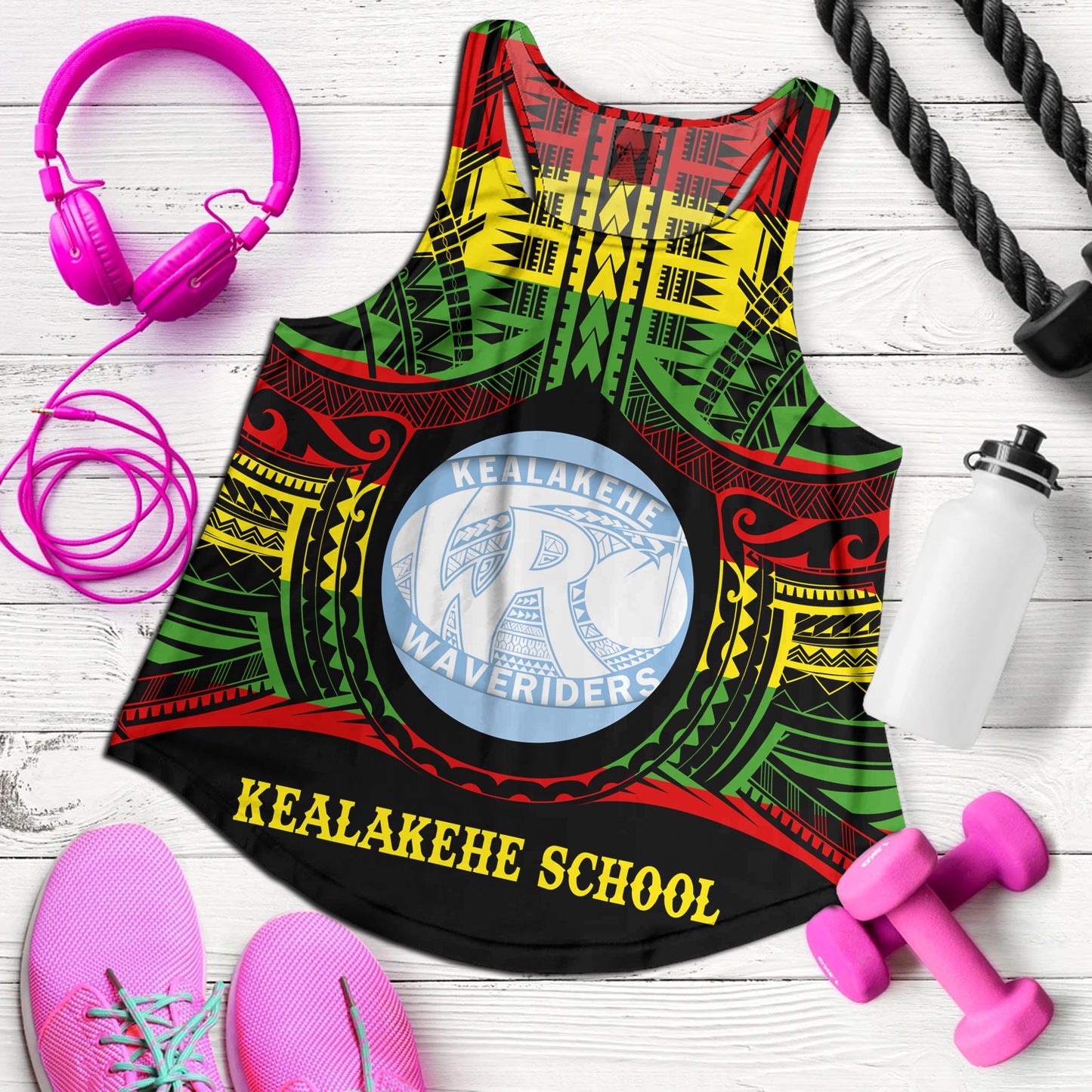 Hawaii Women Tank Kealakehe High School Reggae Color Polynesian