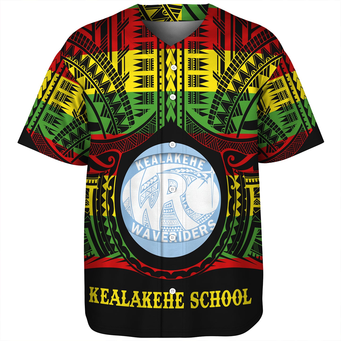 Hawaii Baseball Shirt Kealakehe High School Reggae Color Polynesian
