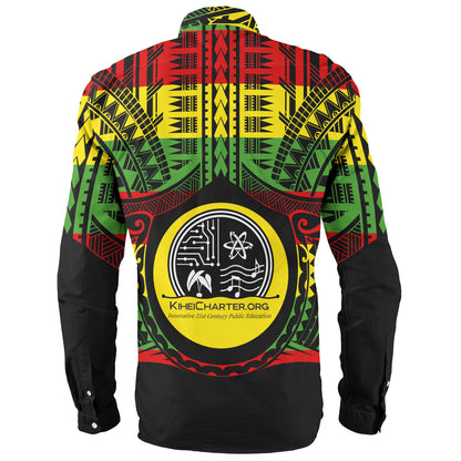Hawaii Long Sleeve Shirt Kihei Charter School Reggae Color Polynesian