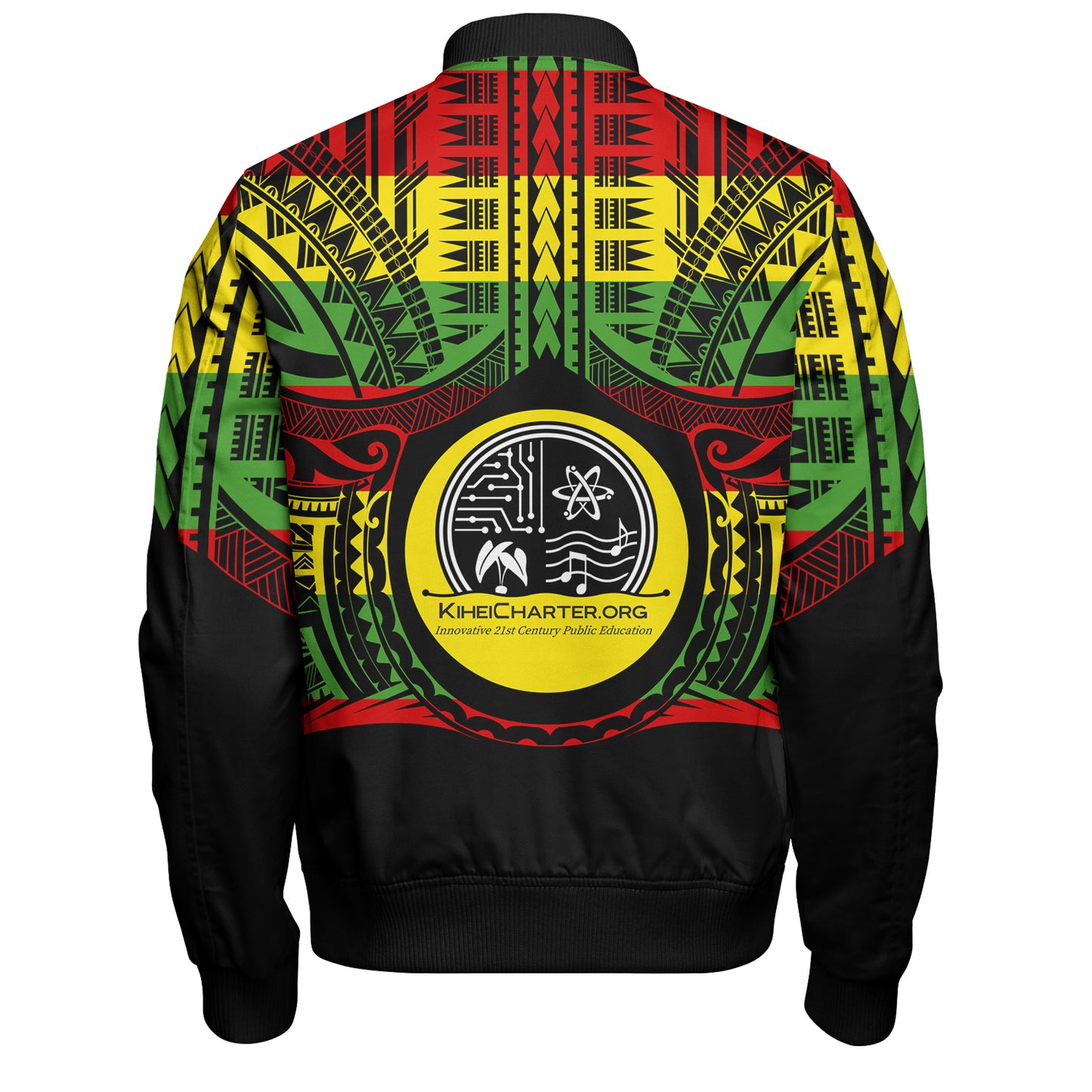 Hawaii Bomber Jacket Kihei Charter School Reggae Color Polynesian