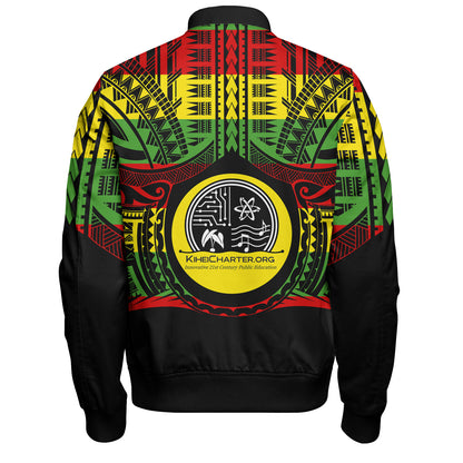 Hawaii Bomber Jacket Kihei Charter School Reggae Color Polynesian