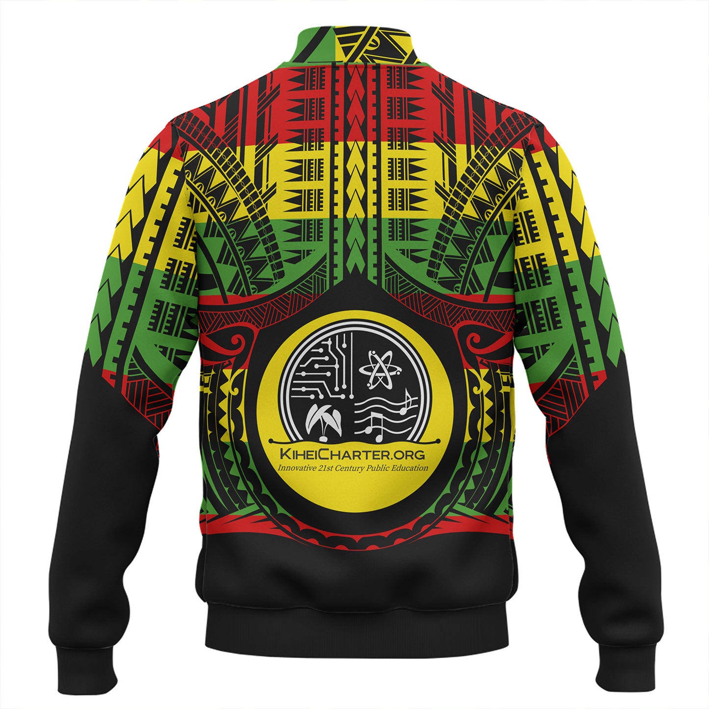 Hawaii Baseball Jacket Kihei Charter School Reggae Color Polynesian