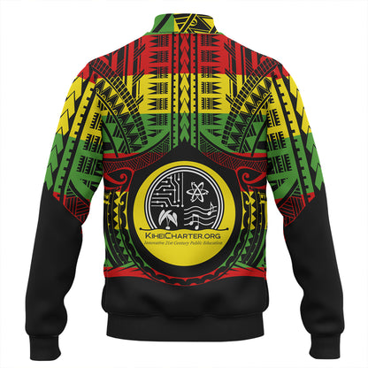 Hawaii Baseball Jacket Kihei Charter School Reggae Color Polynesian