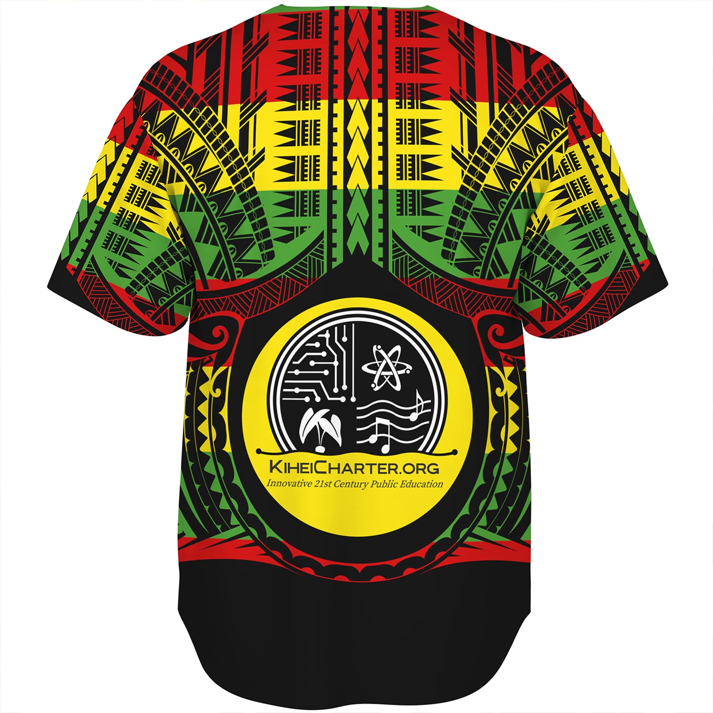 Hawaii Baseball Shirt Kihei Charter School Reggae Color Polynesian