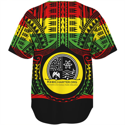 Hawaii Baseball Shirt Kihei Charter School Reggae Color Polynesian