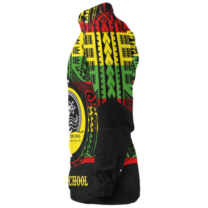 Hawaii Long Sleeve Shirt Kihei Charter School Reggae Color Polynesian