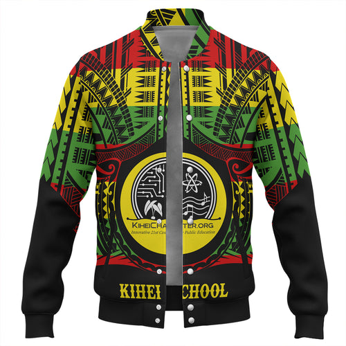 Hawaii Baseball Jacket Kihei Charter School Reggae Color Polynesian