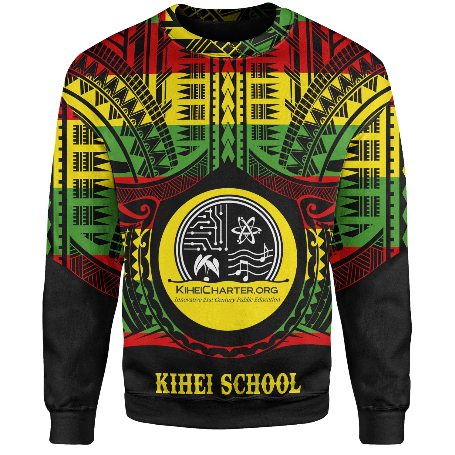 Hawaii Sweatshirt Kihei Charter School Reggae Color Polynesian