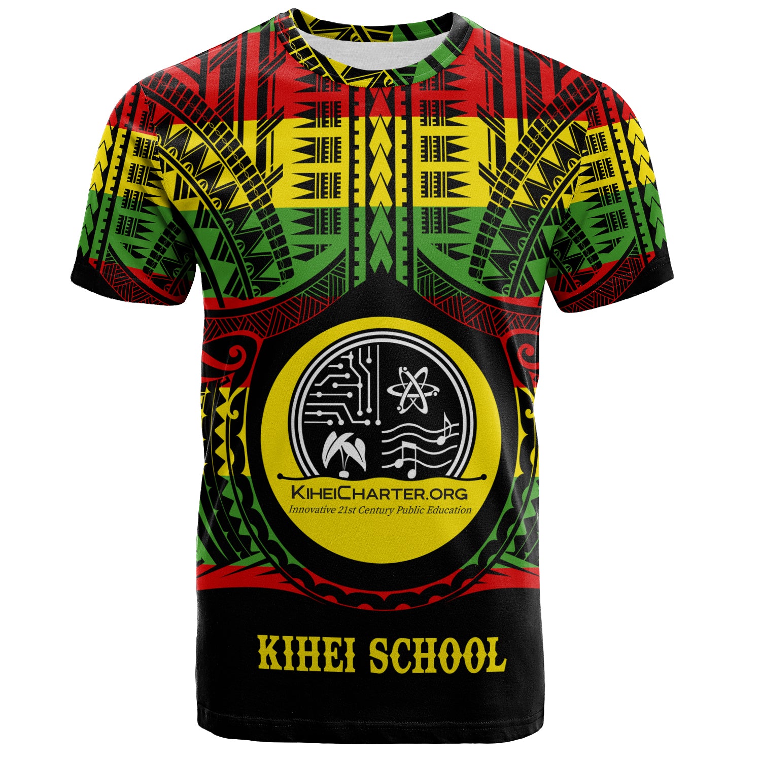 Hawaii T-Shirt Kihei Charter School Reggae Color Polynesian