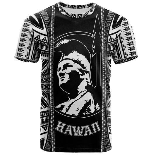 Hawaii Custom Personalised T-Shirt King Kamekameha Black and White Polynesian