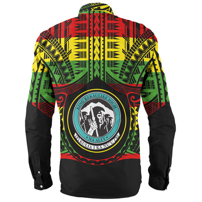Hawaii Long Sleeve Shirt King Kekaulike High School Reggae Color Polynesian