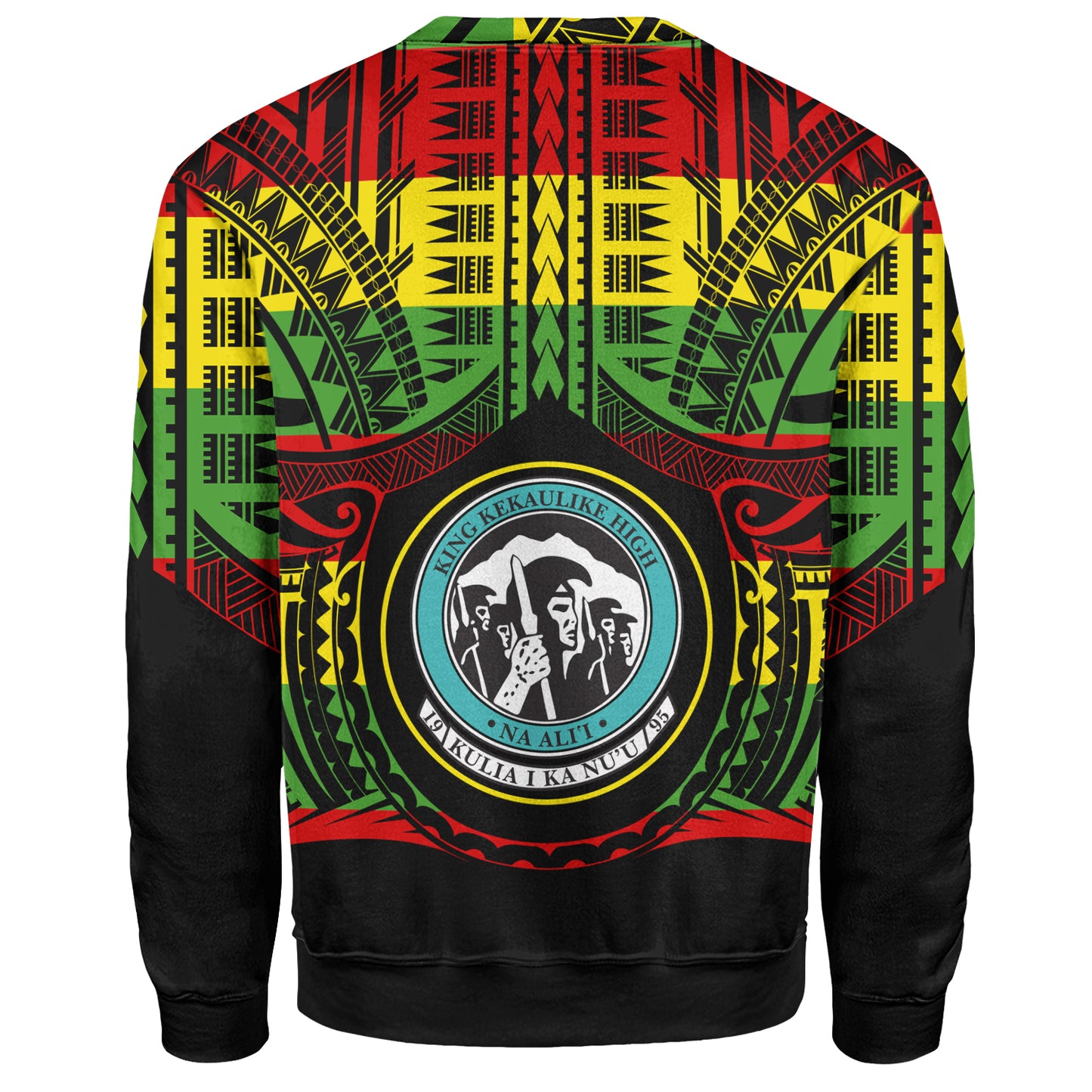 Hawaii Sweatshirt King Kekaulike High School Reggae Color Polynesian