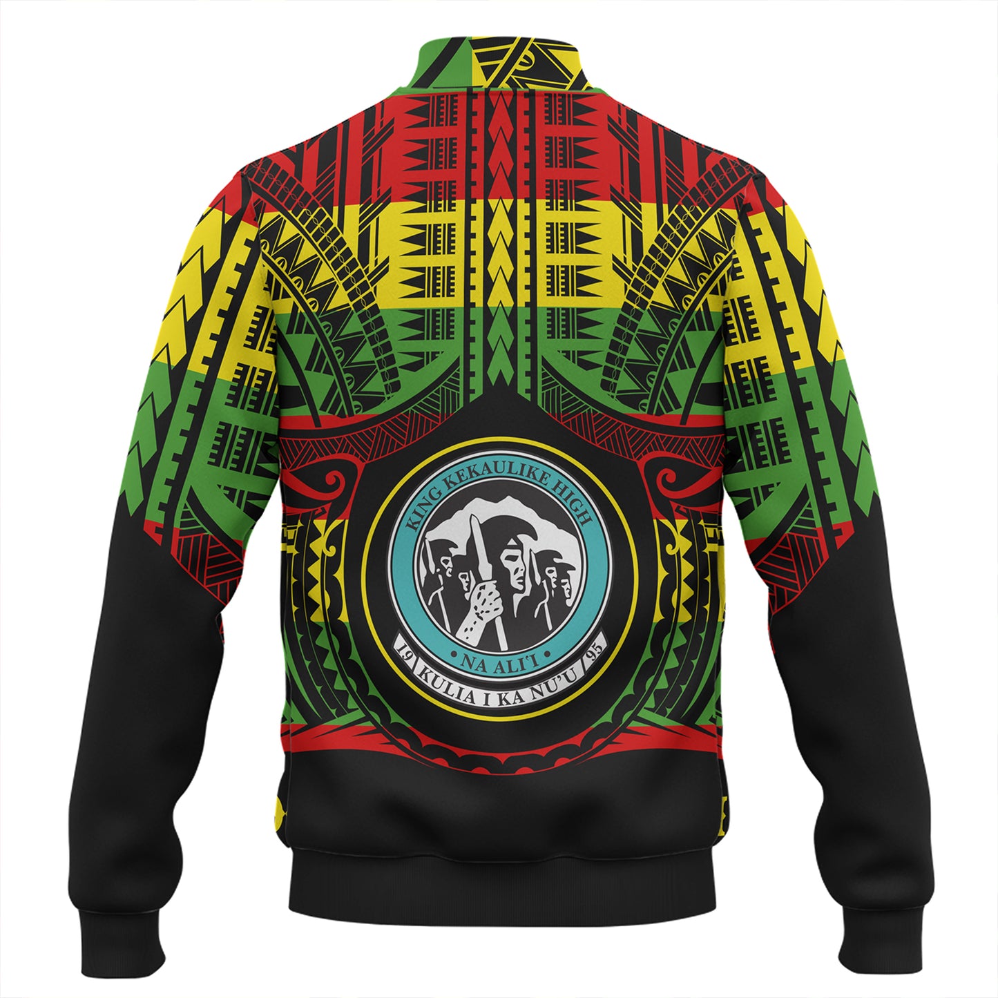 Hawaii Baseball Jacket King Kekaulike High School Reggae Color Polynesian