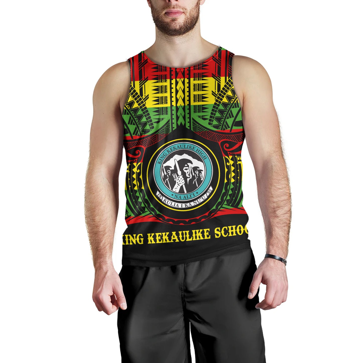 Hawaii Tank Top King Kekaulike High School Reggae Color Polynesian