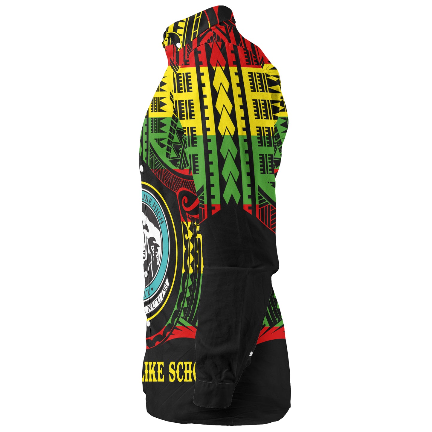 Hawaii Long Sleeve Shirt King Kekaulike High School Reggae Color Polynesian