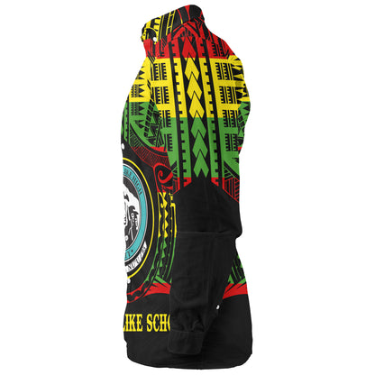 Hawaii Long Sleeve Shirt King Kekaulike High School Reggae Color Polynesian