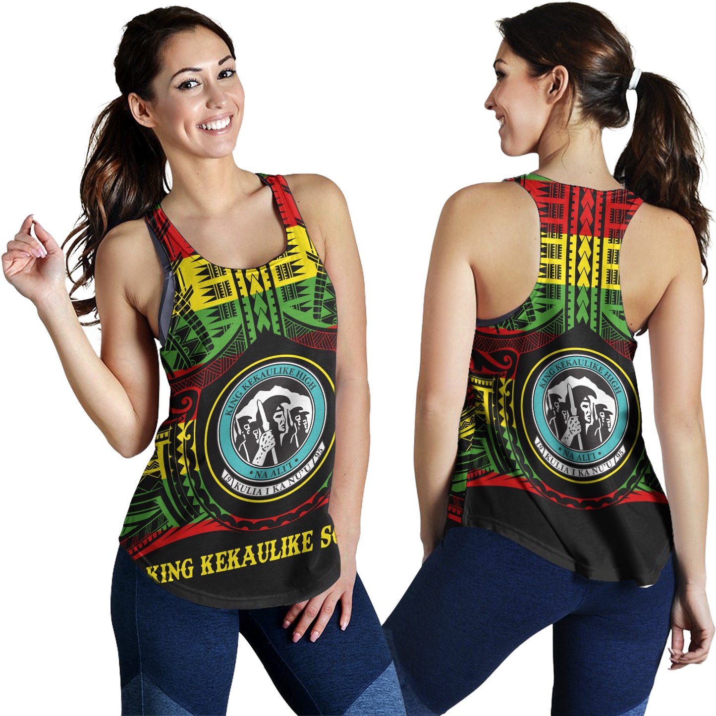 Hawaii Women Tank King Kekaulike High School Reggae Color Polynesian