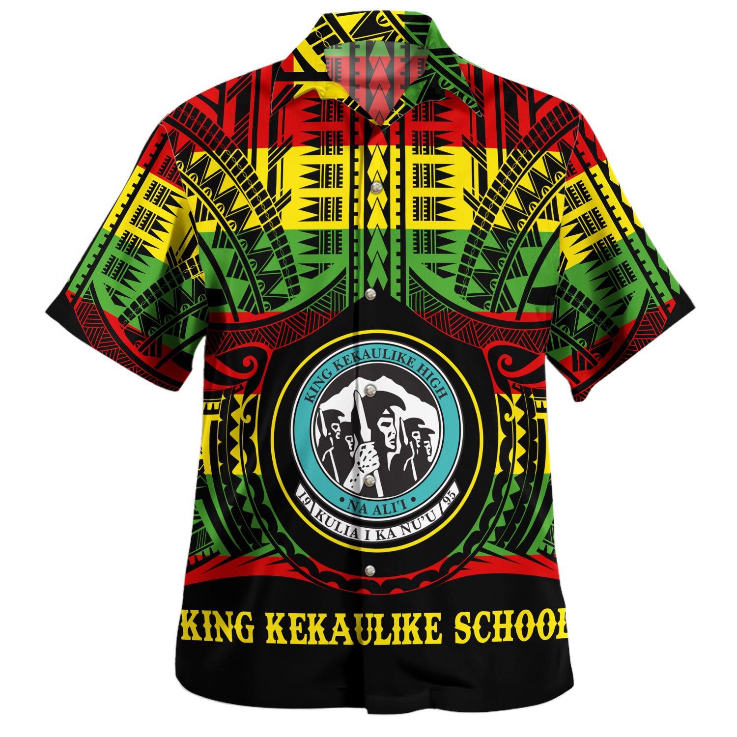 Hawaii Hawaiian Shirt King Kekaulike High School Reggae Color Polynesian