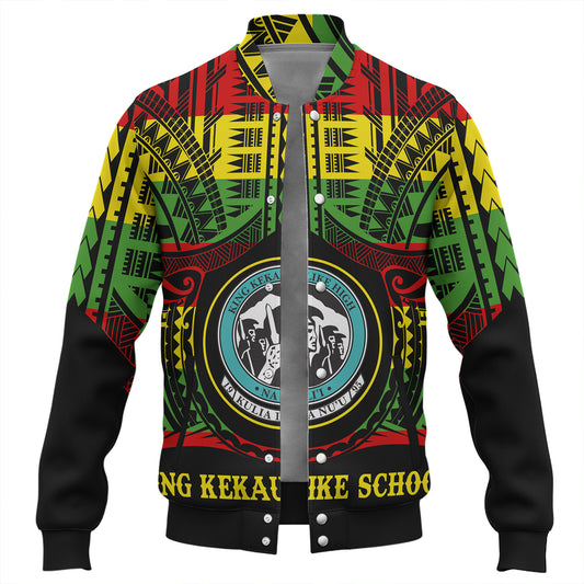 Hawaii Baseball Jacket King Kekaulike High School Reggae Color Polynesian