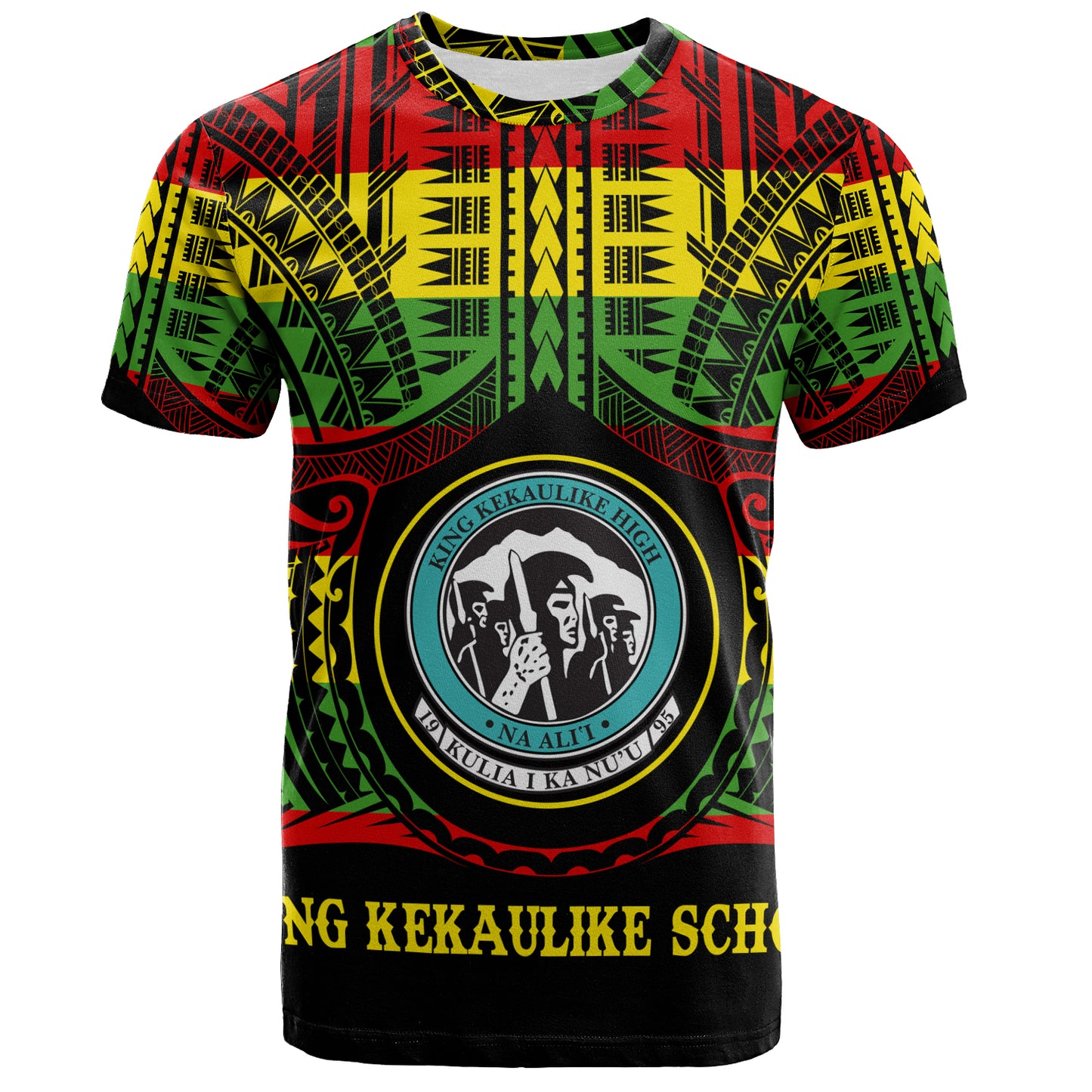 Hawaii T-Shirt King Kekaulike High School Reggae Color Polynesian