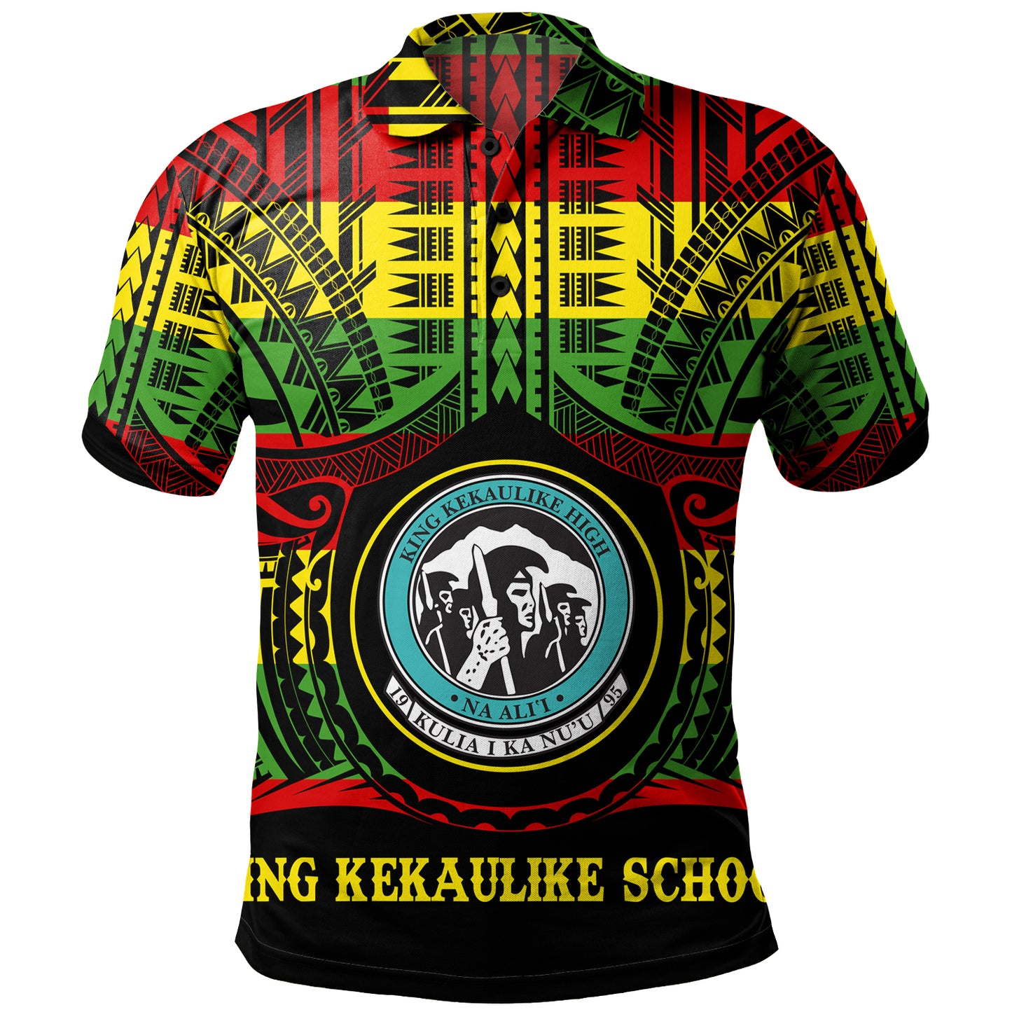 Hawaii Polo Shirt King Kekaulike High School Reggae Color Polynesian