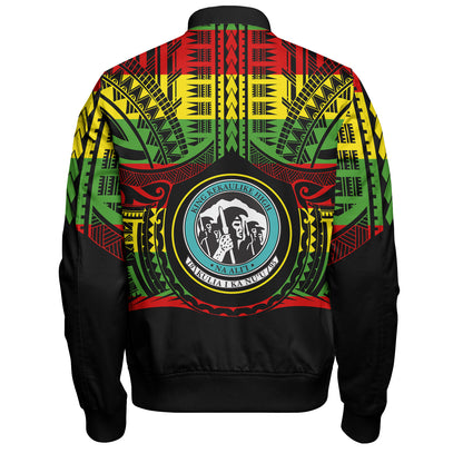 Hawaii Bomber Jacket King Kekaulike High School Reggae Color Polynesian