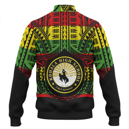 Hawaii Baseball Jacket Kohala High School Reggae Color Polynesian