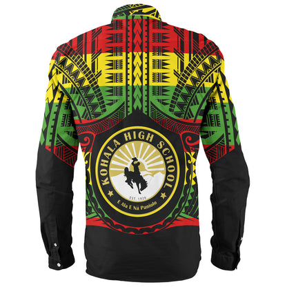 Hawaii Long Sleeve Shirt Kohala High School Reggae Color Polynesian