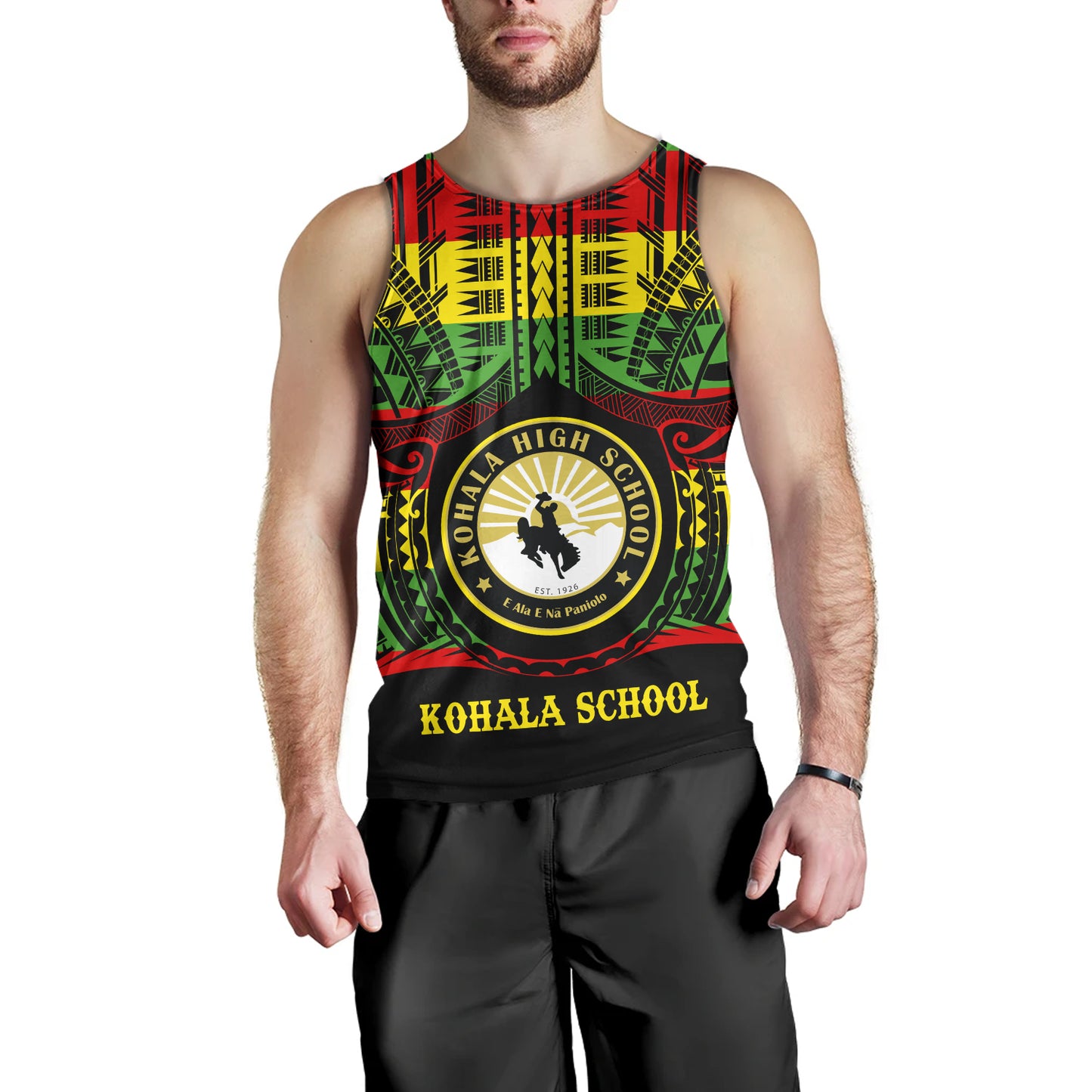 Hawaii Tank Top Kohala High School Reggae Color Polynesian
