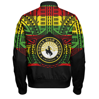 Hawaii Bomber Jacket Kohala High School Reggae Color Polynesian