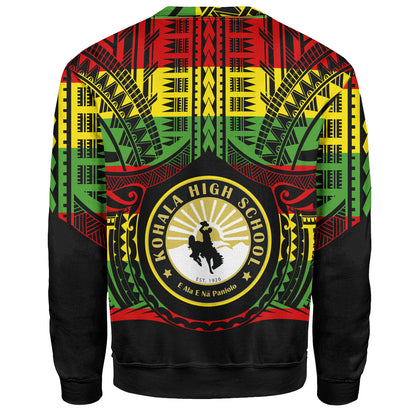 Hawaii Sweatshirt Kohala High School Reggae Color Polynesian