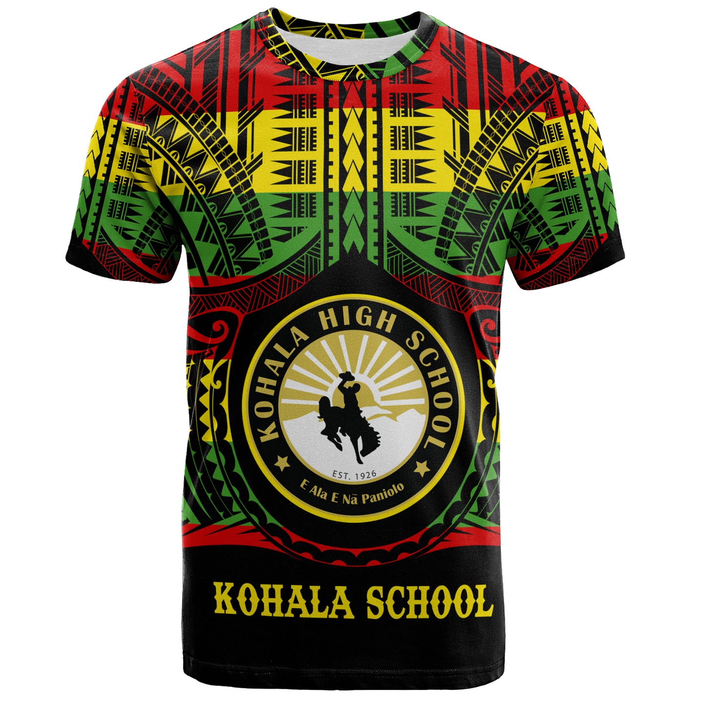 Hawaii T-Shirt Kohala High School Reggae Color Polynesian