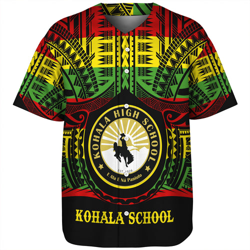 Hawaii Baseball Shirt Kohala High School Reggae Color Polynesian