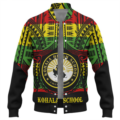 Hawaii Baseball Jacket Kohala High School Reggae Color Polynesian