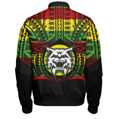 Hawaii Bomber Jacket Konawaena High School Reggae Color Polynesian