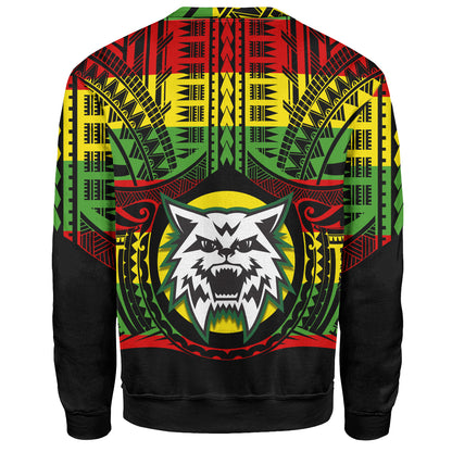 Hawaii Sweatshirt Konawaena High School Reggae Color Polynesian