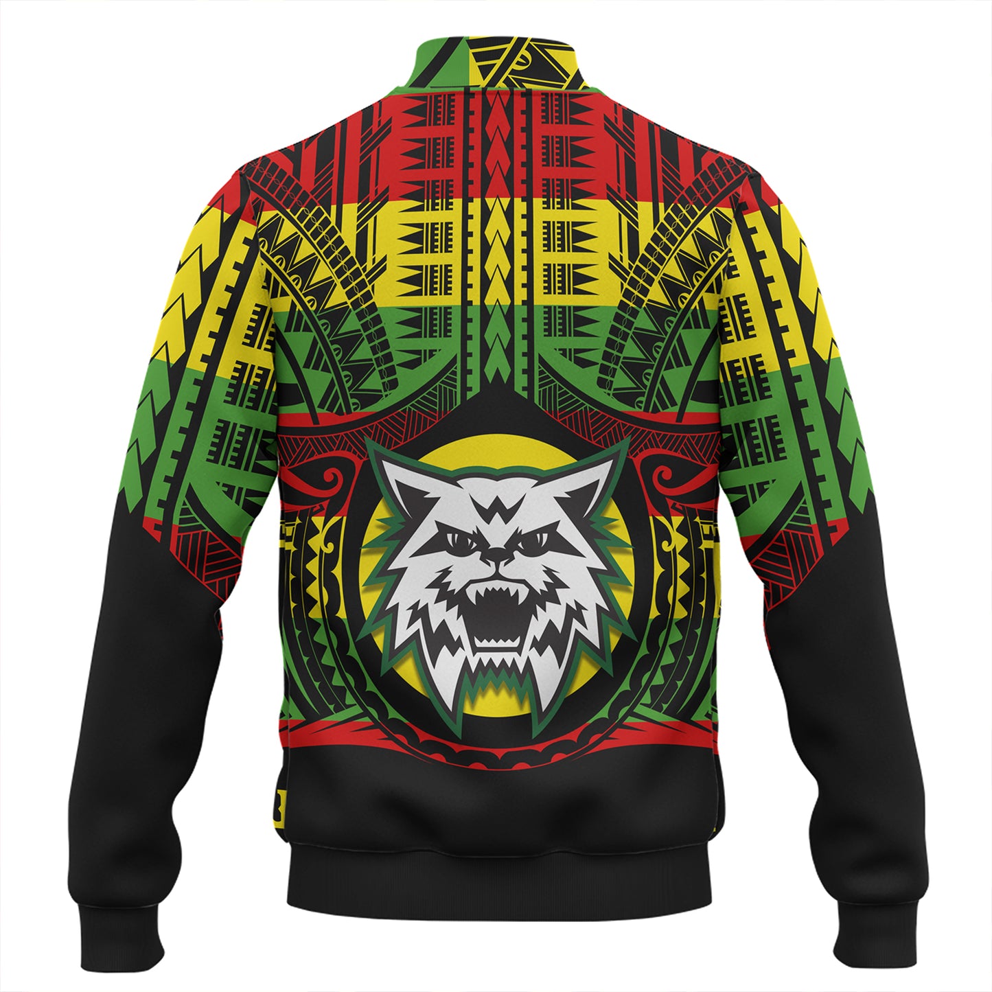 Hawaii Baseball Jacket Konawaena High School Reggae Color Polynesian